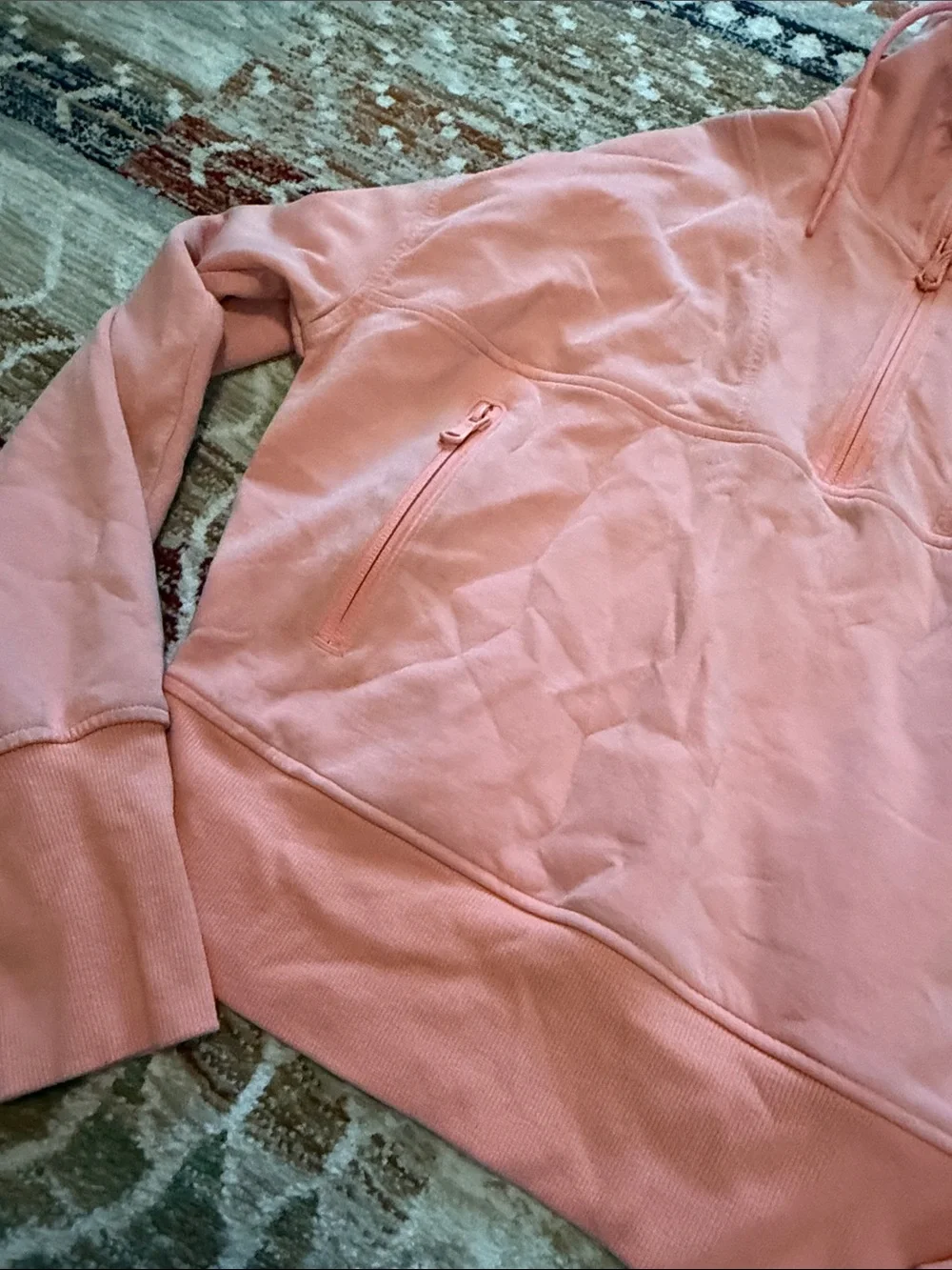 Old Navy 1/4 zip Coral Half Zip Sweatshirt Size Small